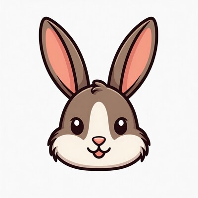 Cute cartoon bunny face