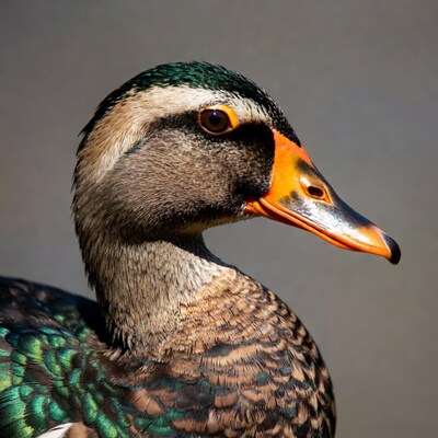 Mandarin Duck Profile View