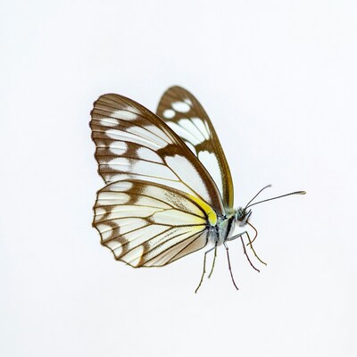 White butterfly with yellow edges