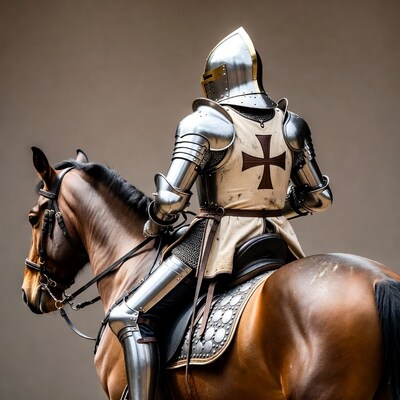 Knight in Armor Riding Horse