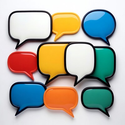 Colorful Speech Bubbles on White