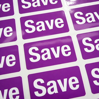 Purple Save Stickers Grid