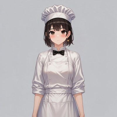 Anime girl in chef uniform