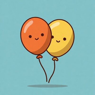 Cute orange yellow smiling balloons