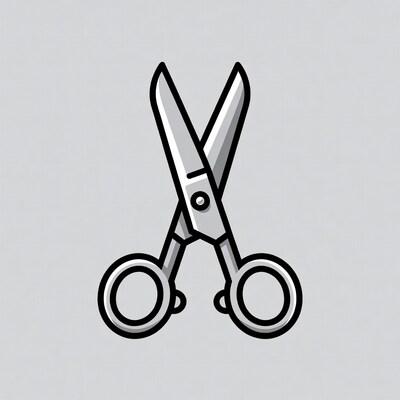 Scissors illustration on gray background