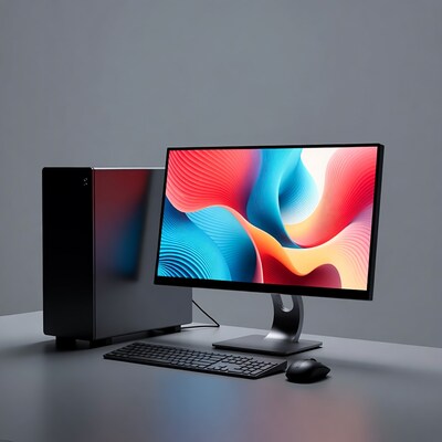 Modern PC Setup with Curved Monitor