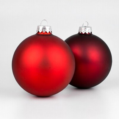 Two Red Christmas Ornaments