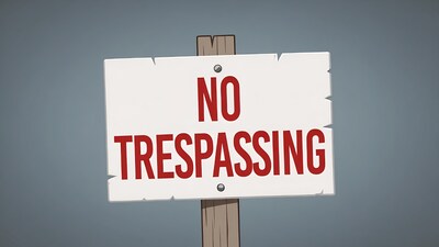 No Trespassing Sign on Post