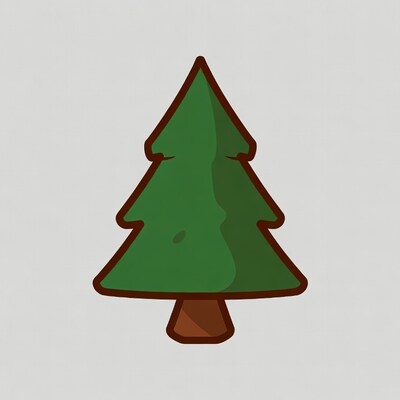 Cartoon Green Pine Tree