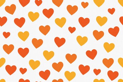 Orange and yellow hearts pattern