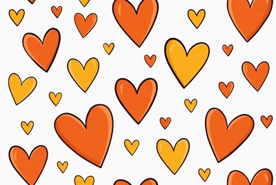 Orange and yellow heart pattern