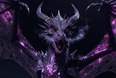 Roaring Purple Dragon Closeup