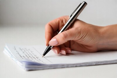 Woman hand writing with pen