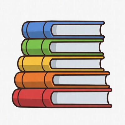 Colorful Stack of Books Illustration