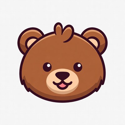 Cute cartoon bear face