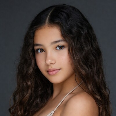 Young Latina girl with wavy hair
