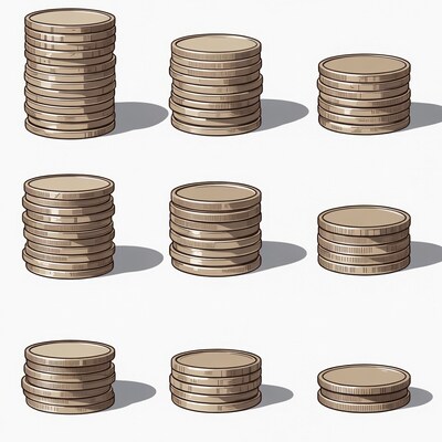 Stacks of Coins Illustration