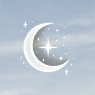 Crescent Moon with Stars