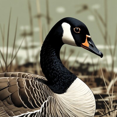 Canada Goose in Reeds