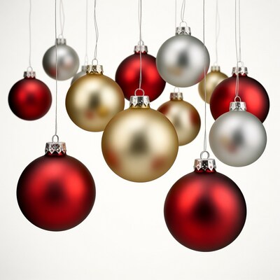 Hanging Red Gold Silver Christmas Ornaments