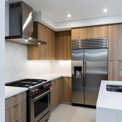 Modern Kitchen with Wood Cabinets