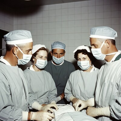Surgeons and nurses performing surgery
