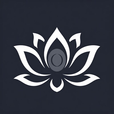 White Lotus Flower on Dark Background