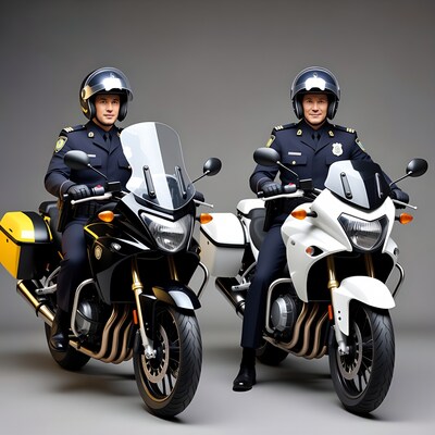 Two police officers on motorcycles