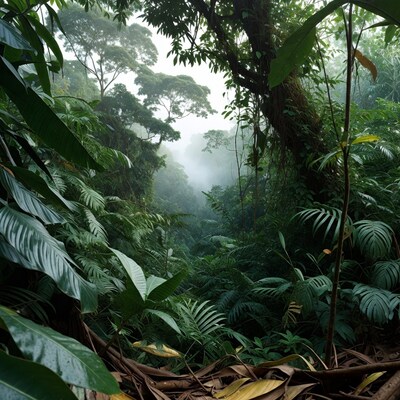 Misty Tropical Rainforest Jungle