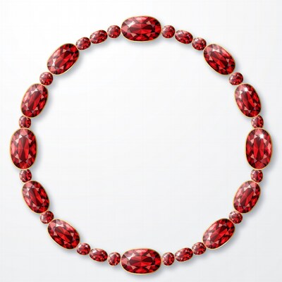 Red Ruby Necklace Circle Illustration