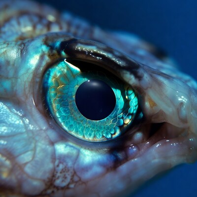 Close-up green snake eye