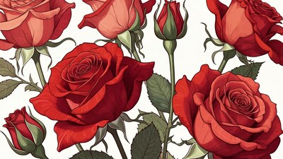 Red Roses Illustration