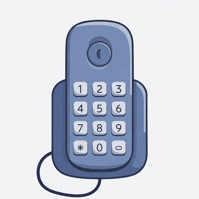 Blue Intercom Phone Illustration