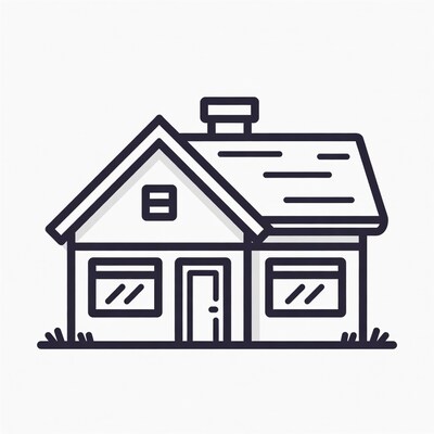 Line drawing house icon