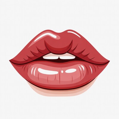Shiny Red Lips Illustration