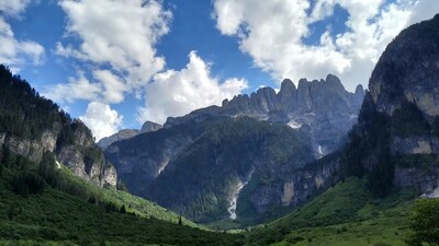 Majestic Alpine Mountains with River Valley