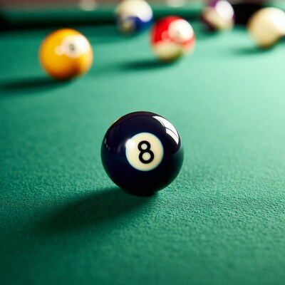 8 Ball on Pool Table
