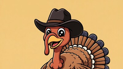 Cartoon Cowboy Turkey