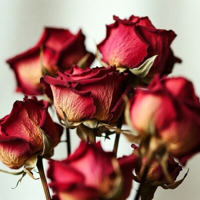 Wilted Red Roses Bouquet