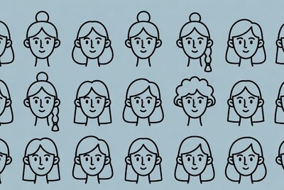 Line Art Women Hairstyles Collection