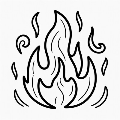 Flames Outline Illustration