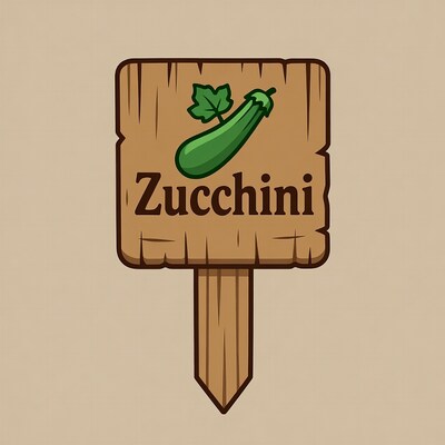 Zucchini Wooden Sign Illustration