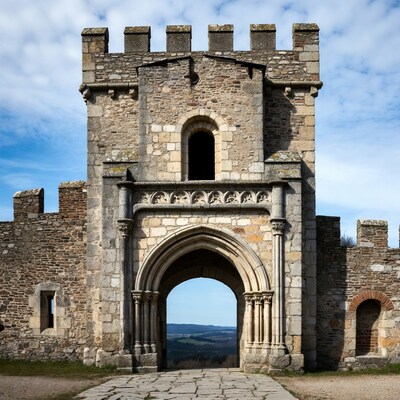 Medieval Stone Castle Gate Arch