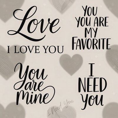Romantic Love You Quotes Illustration