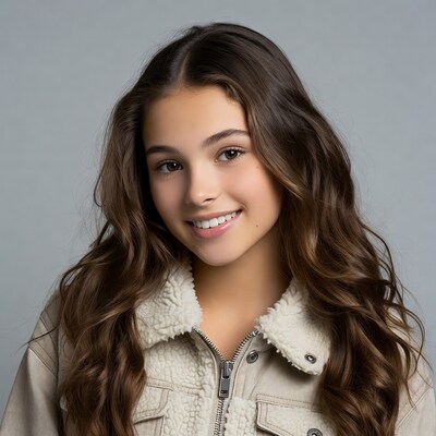 Smiling teen girl in fur jacket
