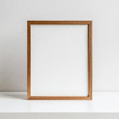 Wooden frame with blank white mat