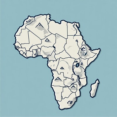 Africa continent map illustration