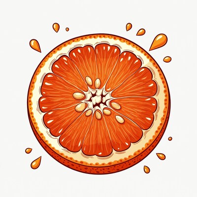 Open Grapefruit with Juice Splashes