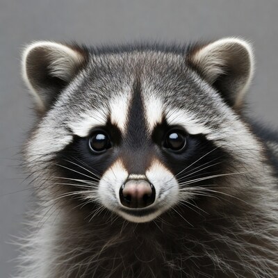 Closeup raccoon face