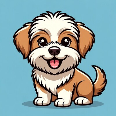 Cute Shih Tzu puppy illustration